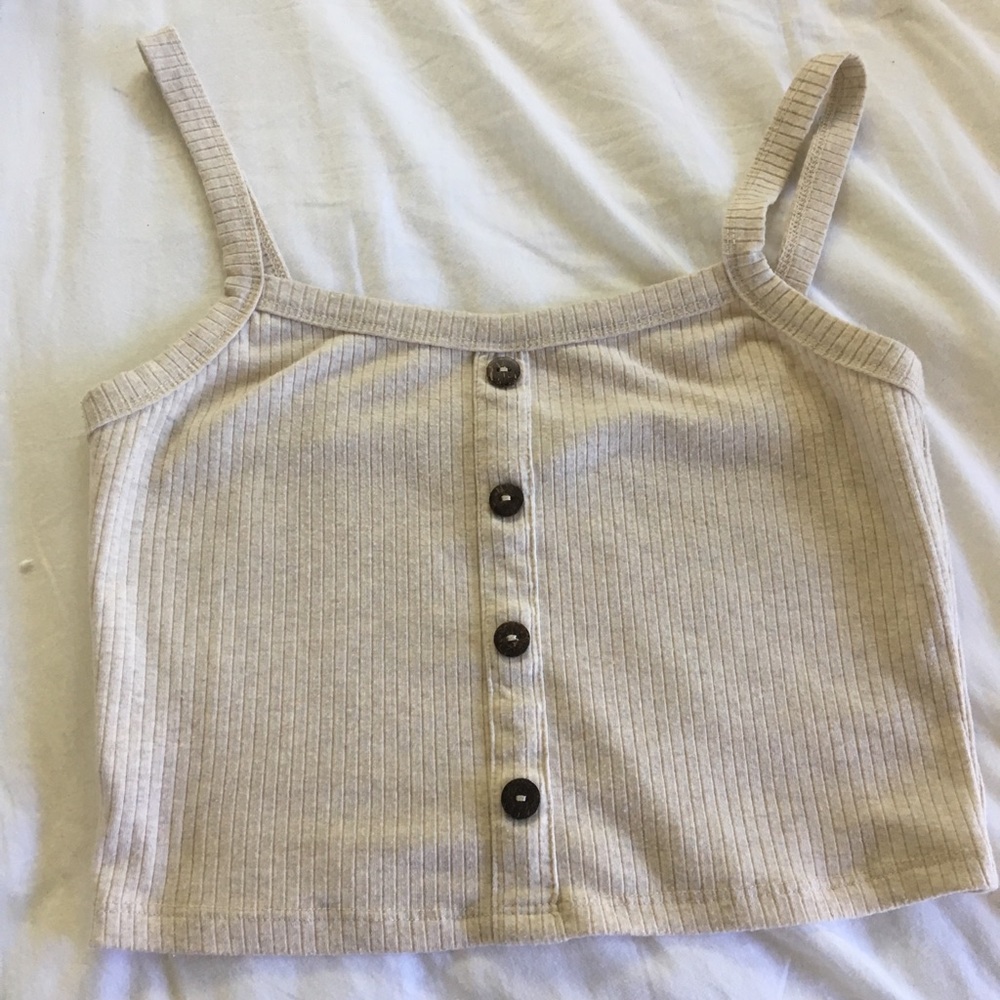 Cream cute tank top